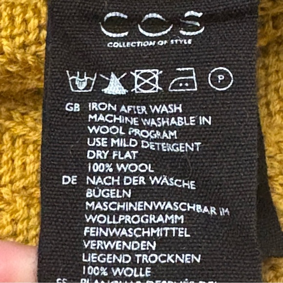 COS Mustard Yellow Crew Neck Sweater - Picture 6 of 8
